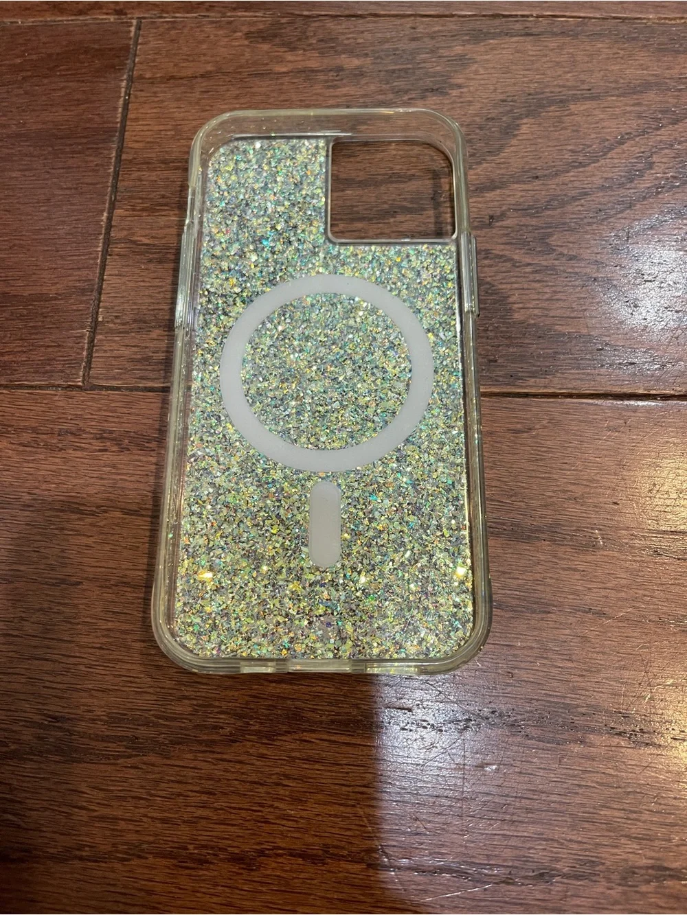 case-mate Iridescent Sparkle MagSafe iPhone 14 Pro max Case Silver/White Accents